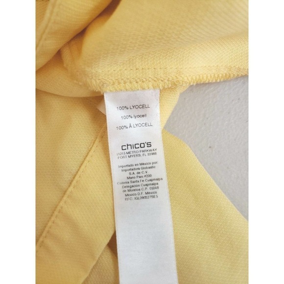 Chico's~Size 3 (XL)~Yellow Unlined Open Front Blazer Collar & Lapels Epaulettess - Picture 16 of 16
